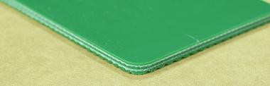 (30PVC2AG G D) Конвейерная полимерно-тканевая лента PVC толщиной 3мм., 2-х стороннее покрытие, глянцевая гладкая/вафельная, зеленая от производителя АМА Комплект